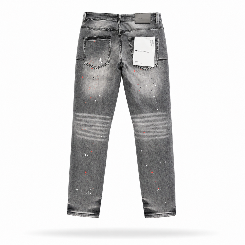 Purple Grey Paint Splash Jeans