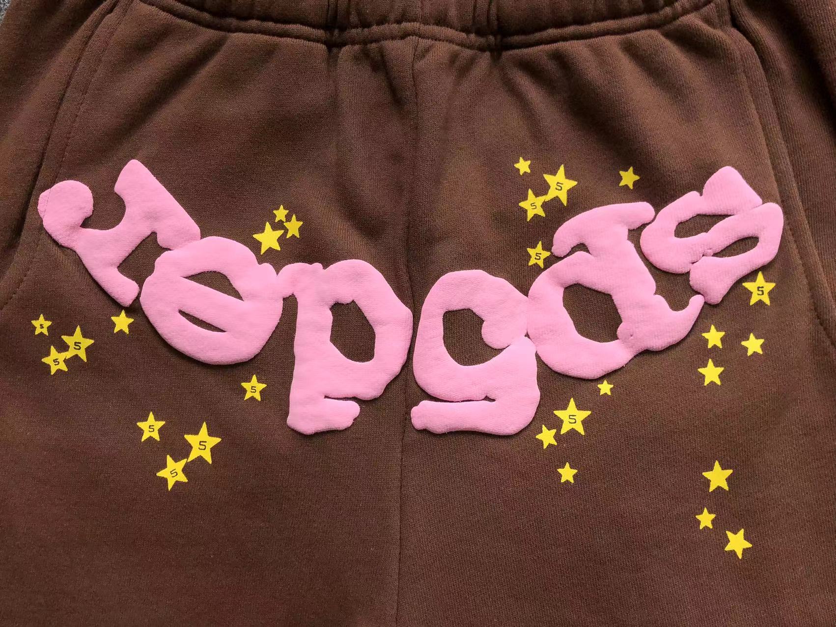 Sp5der Worldwide Sweatpants Brown / Pink