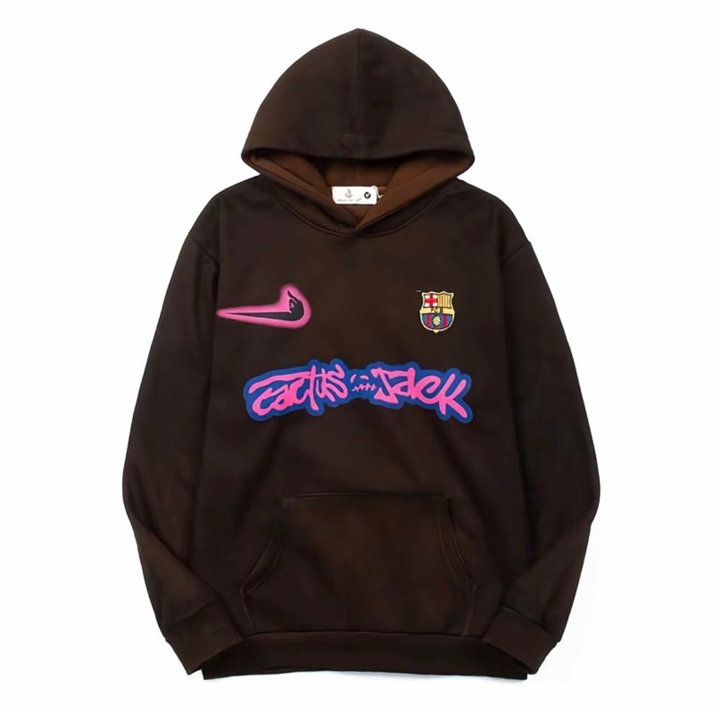 Cactus Jack Barça Logo Hoodie – Brown