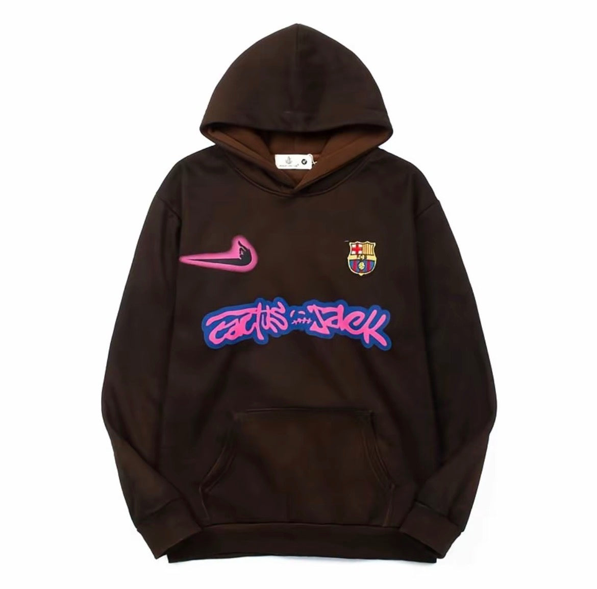 Cactus Jack Barça Logo Hoodie – Brown