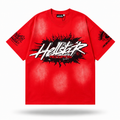 Hellstar In Flames Vintage Washed Tee — Crimson Red
