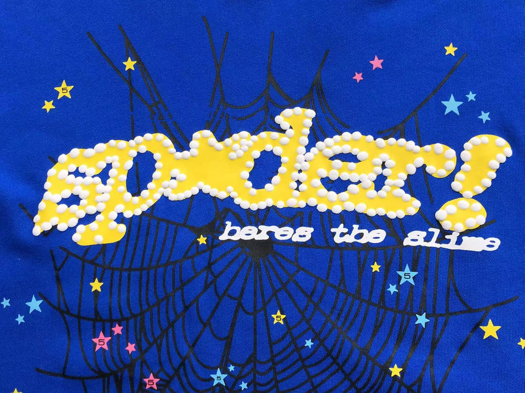 Sp5der Worldwide Web Hoodie Blue