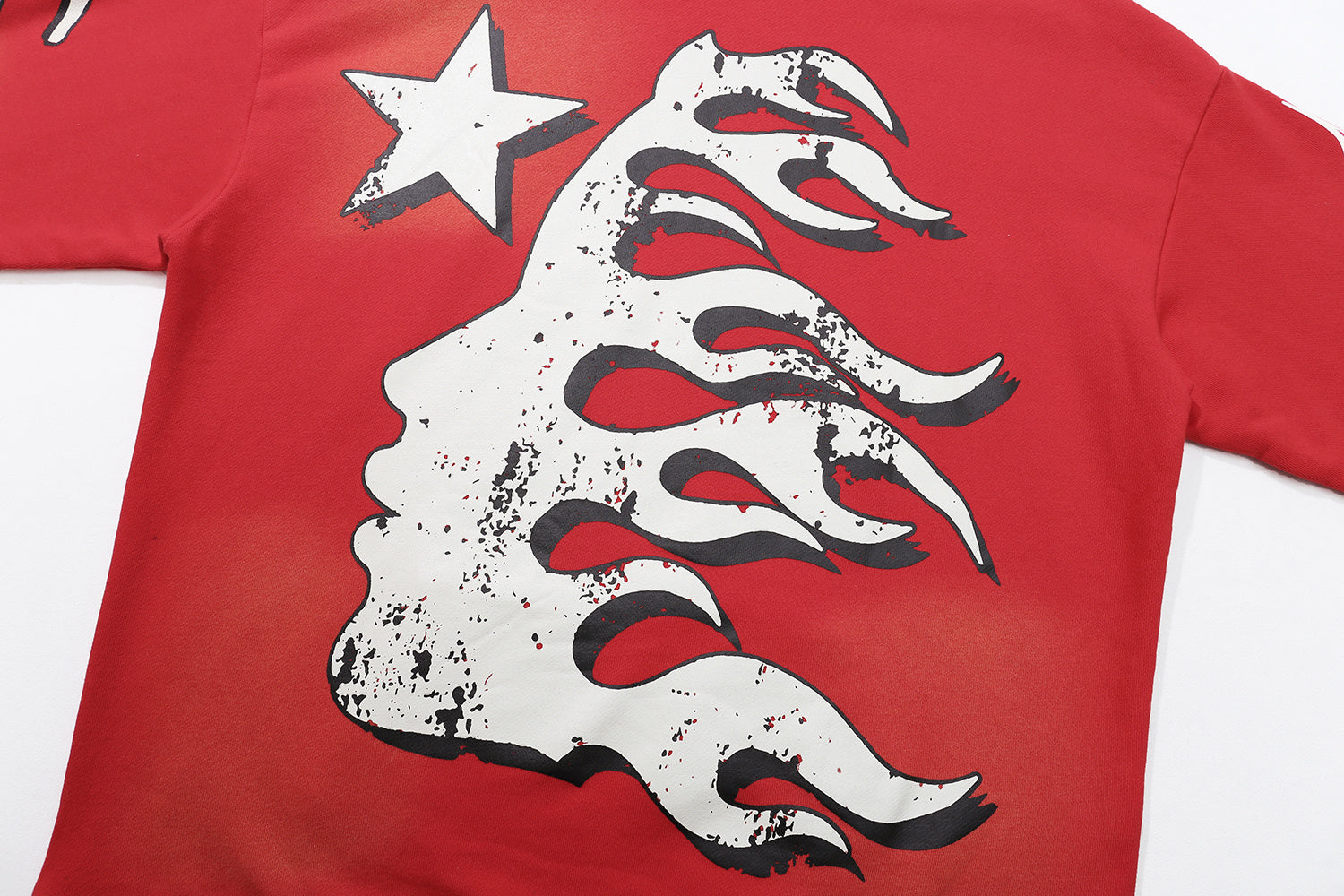 Hellstar "Records" Flame Oversized Hoodie – Red