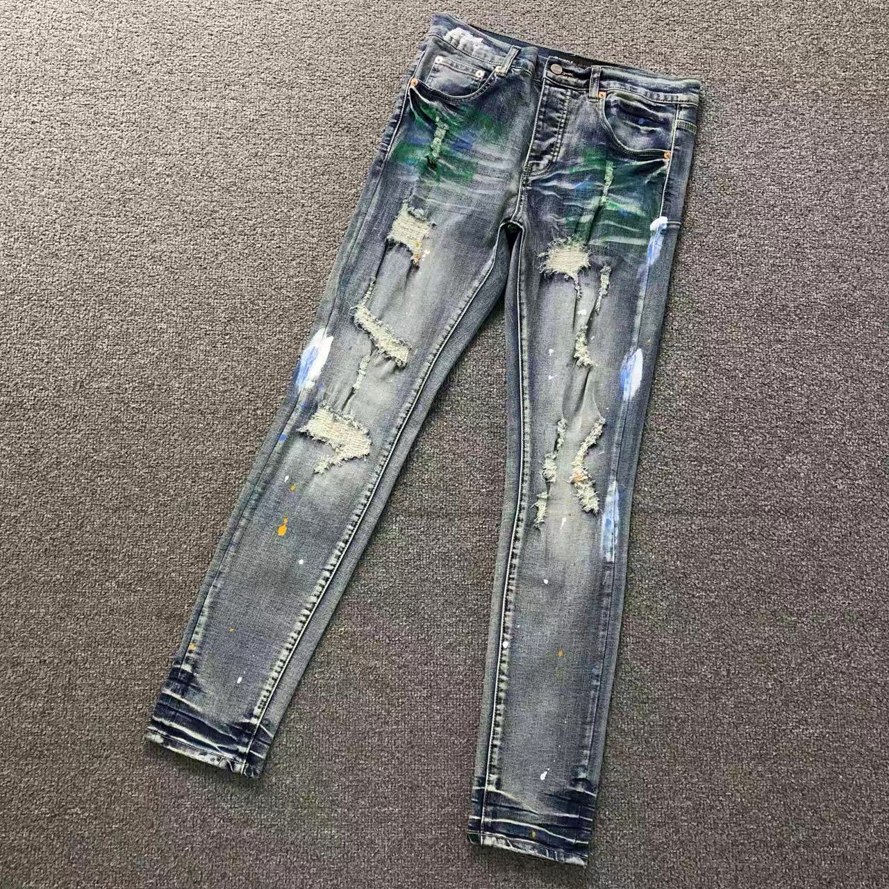 Purple Blue Paint Splatter Jeans
