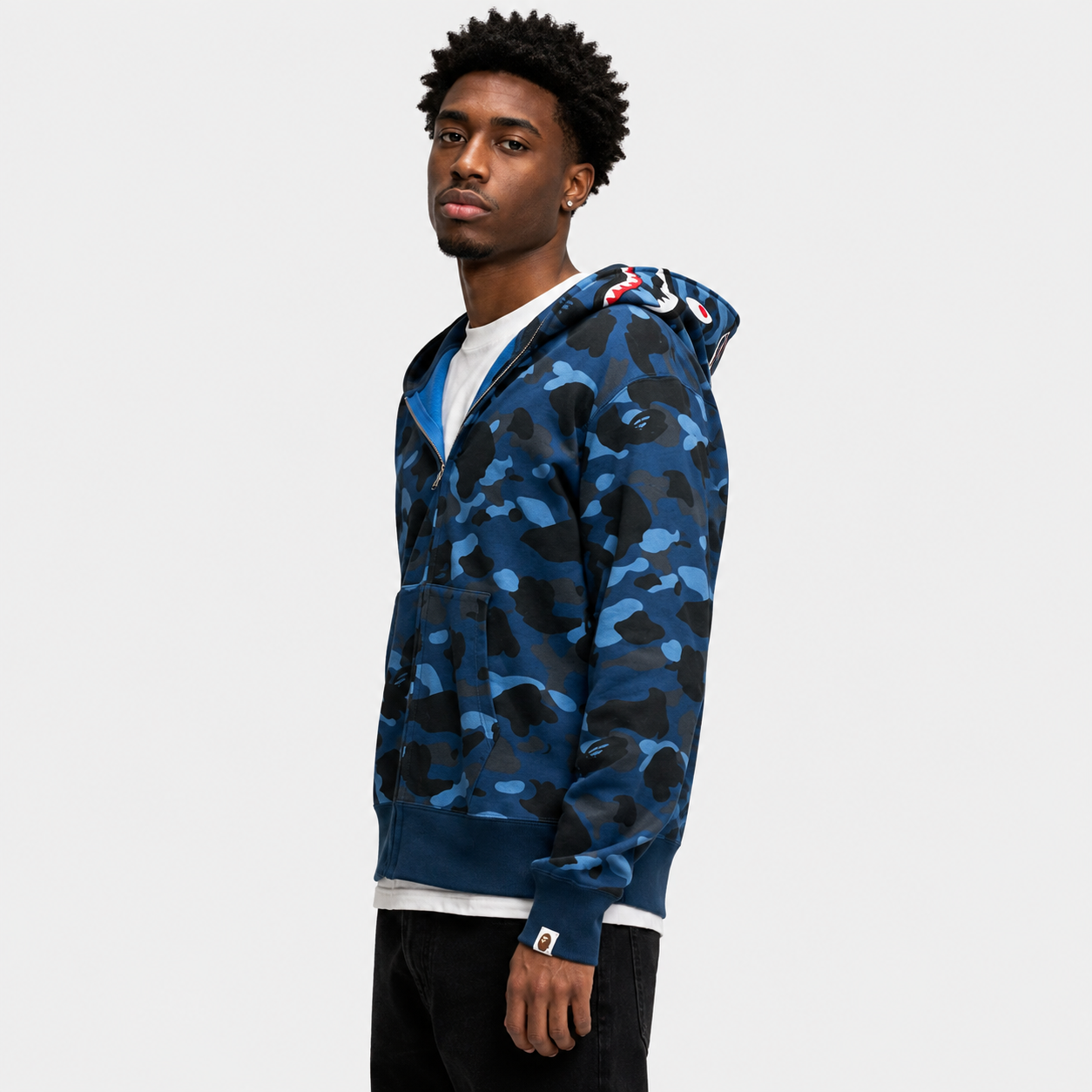 Sudadera BAPE Shark Split Camo Azul