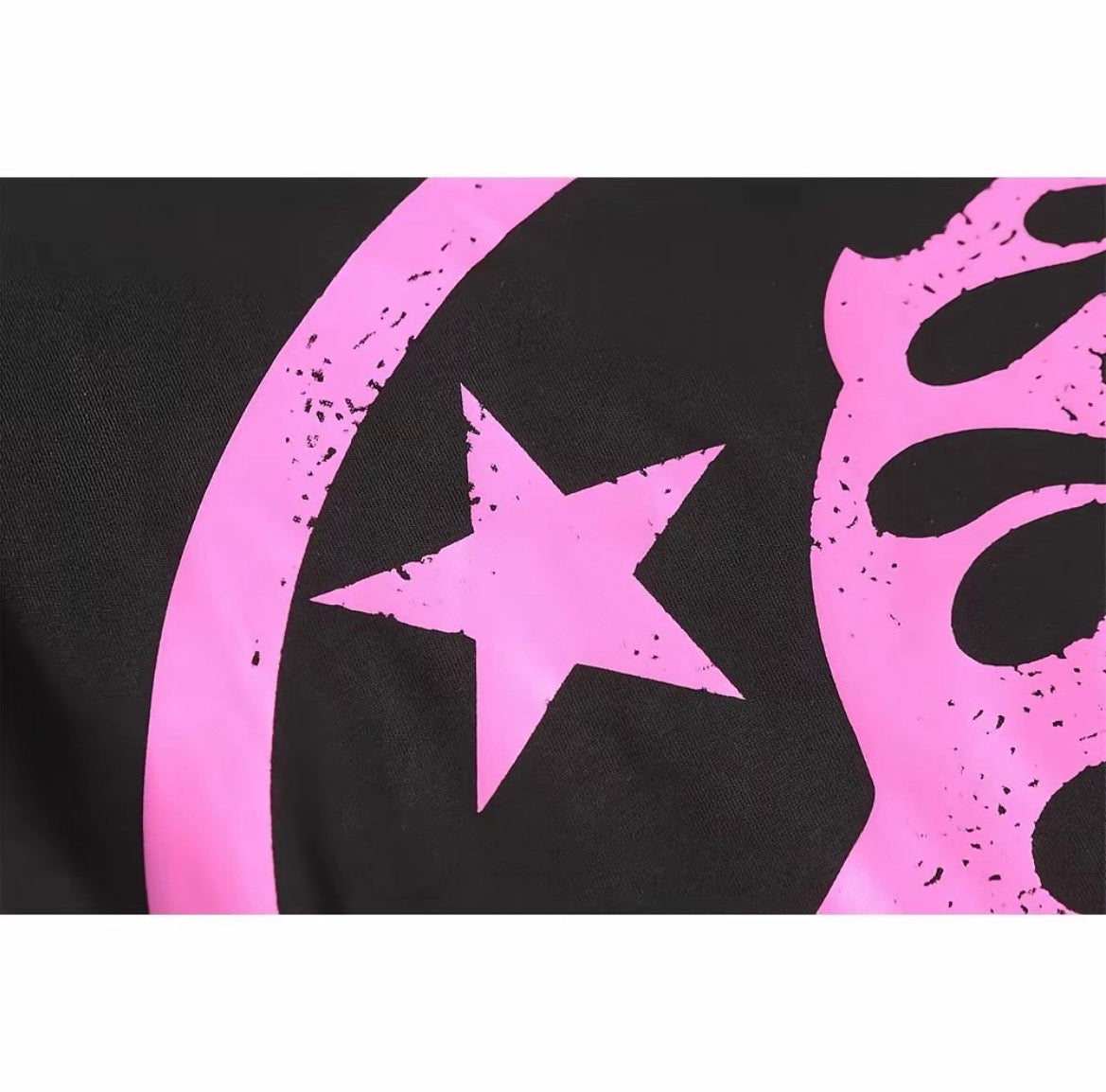 Hellstar Classic Logo Star Tee — Black / Neon Pink