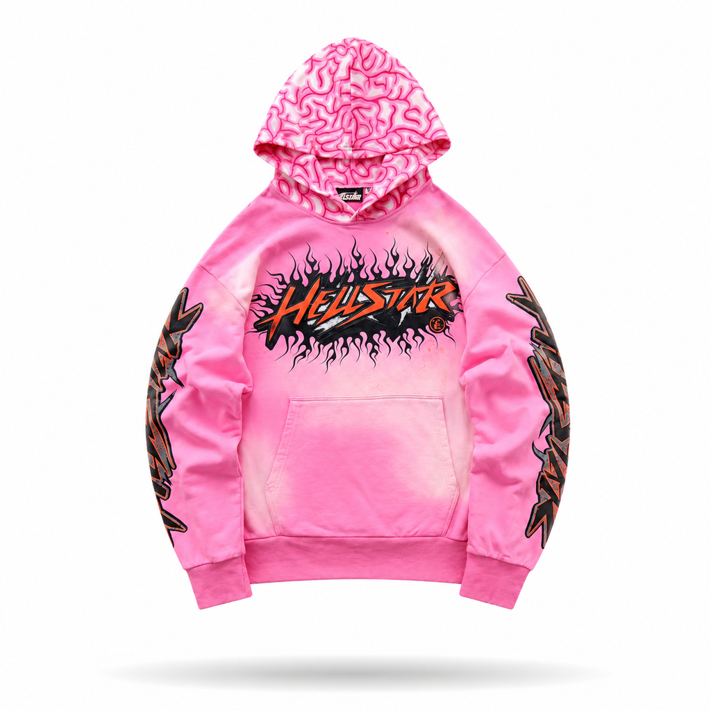 Hellstar Brain Fade Hoodie Pink