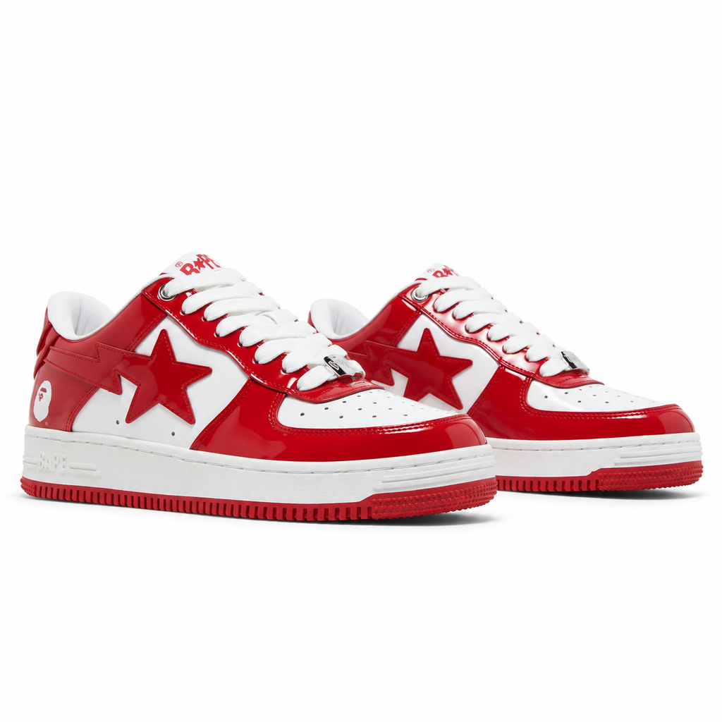 Sneaker BAPE APE Sta Charol Blanco Rojo