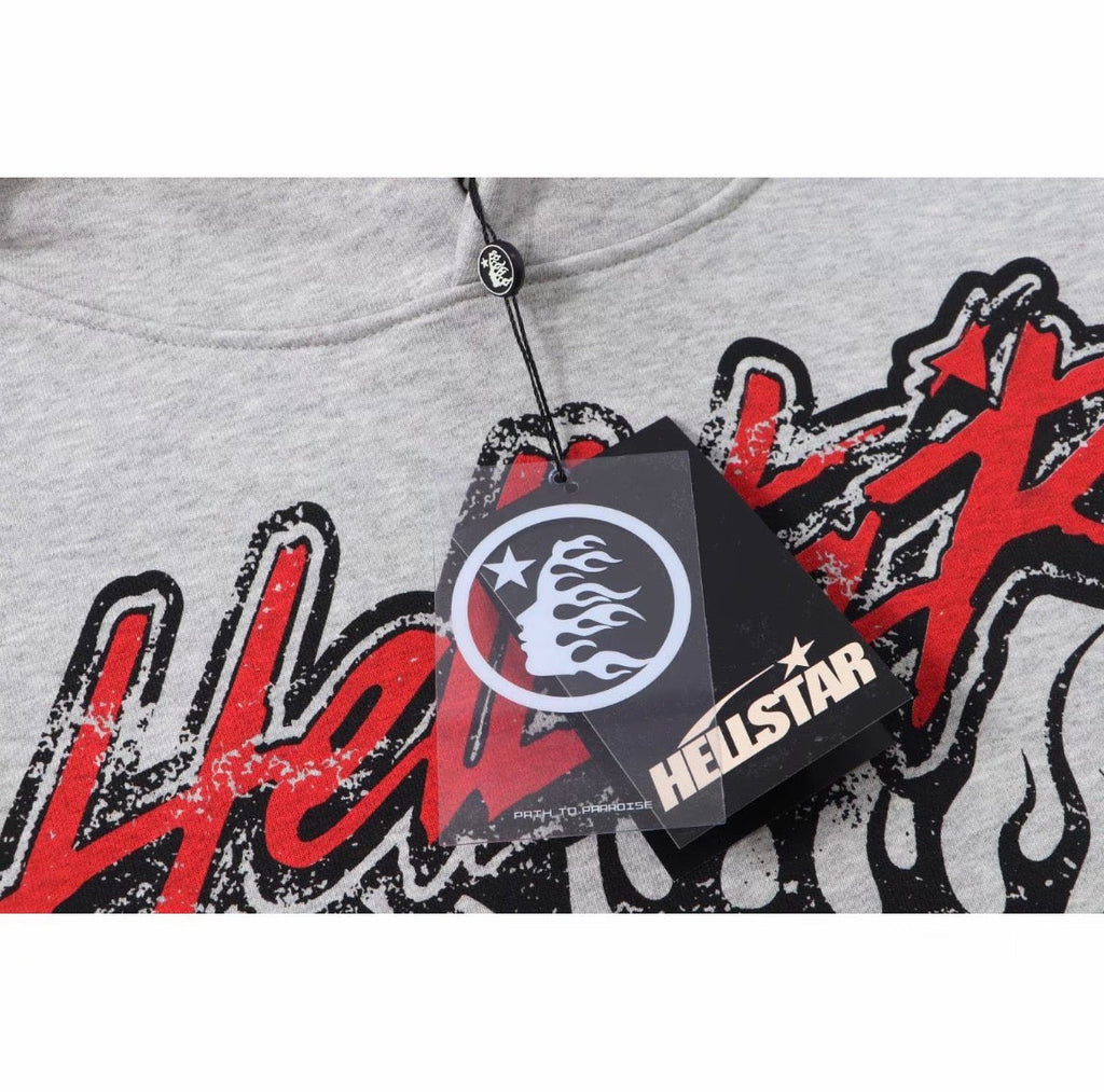 Hellstar 1996 Flame Hoodie – Grey