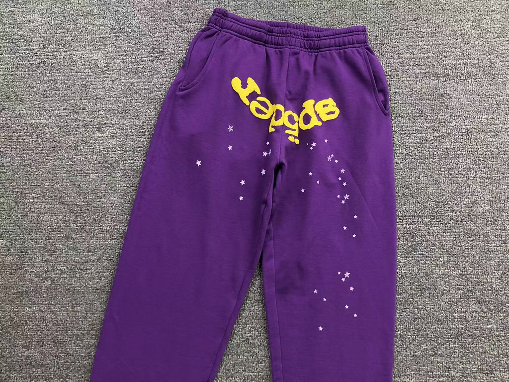 Sp5der Web Sweatpants Purple/Yellow