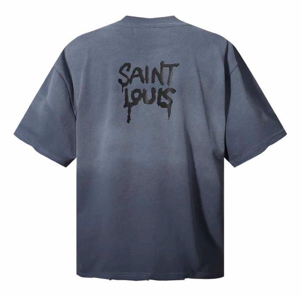 Saint Louis Monogram Graphic Tee – Grey