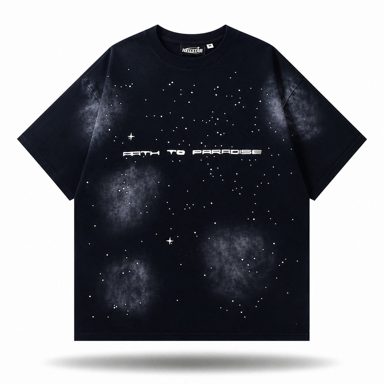 Hellstar Galaxy Acid Wash Heavyweight Tee — Blue/Black