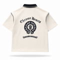 Chrome Hearts Horseshoe Logo Polo Shirt (Ivory/Black)