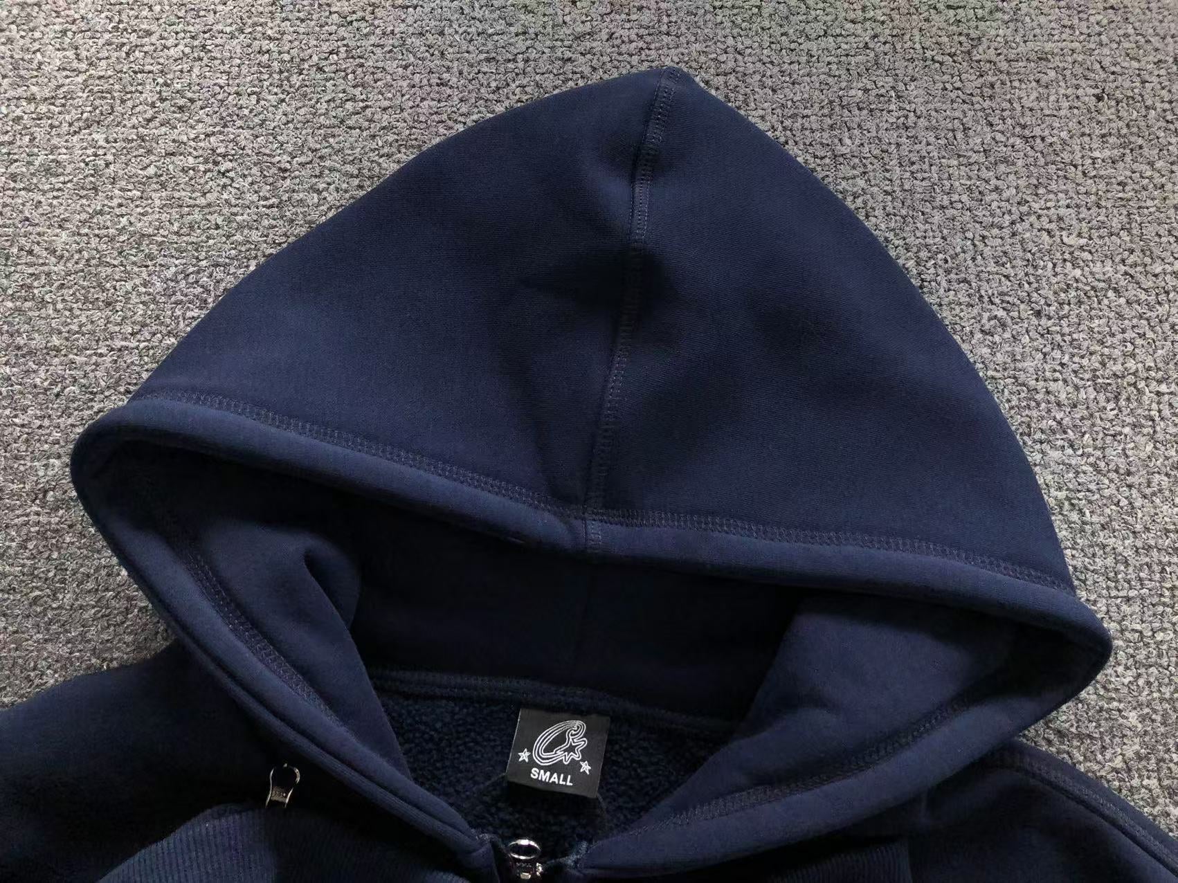 Sudadera Corteiz Chenille Script Zip Hoodie