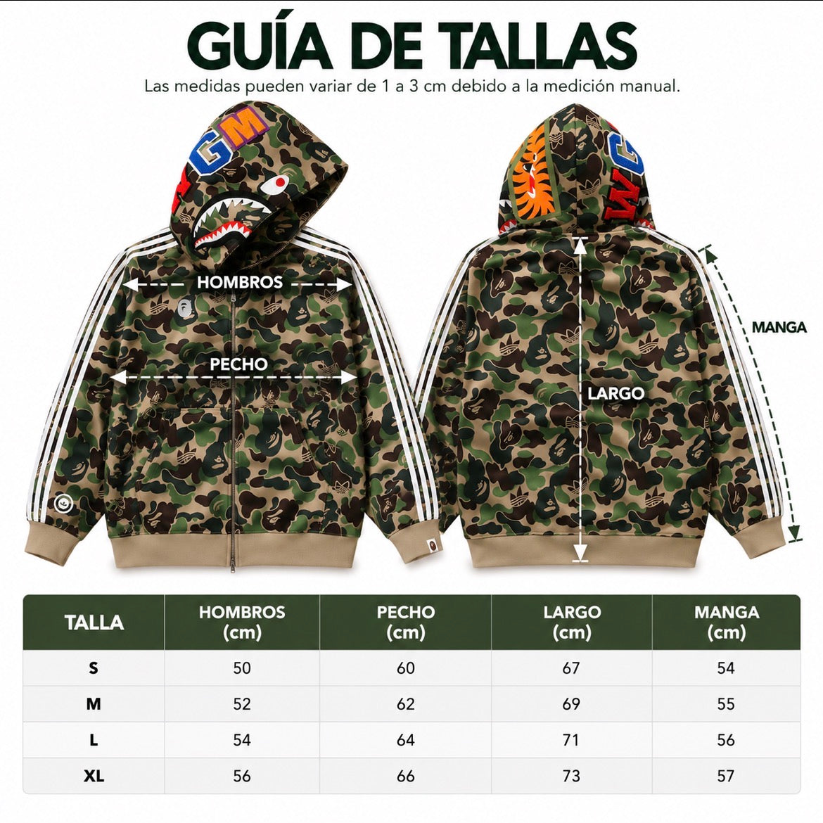 Sudadera Adidas x Bape Camo Shak Verde