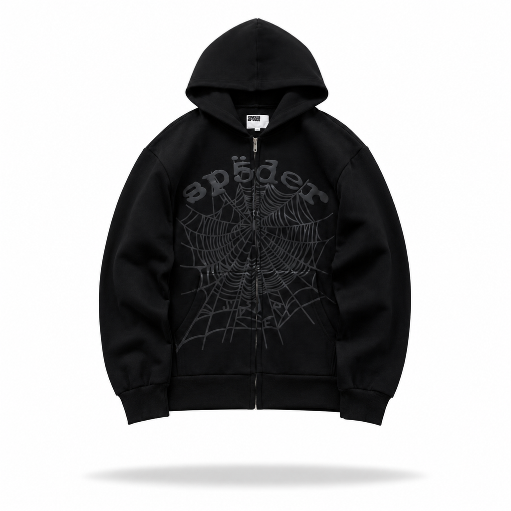 Sp5der OG Web Studded Hoodie 'Black' & Matching