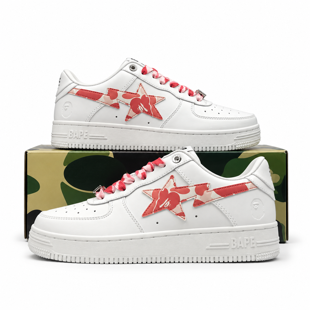 Sneaker BAPE APE STA Low White ABC Camo Pink