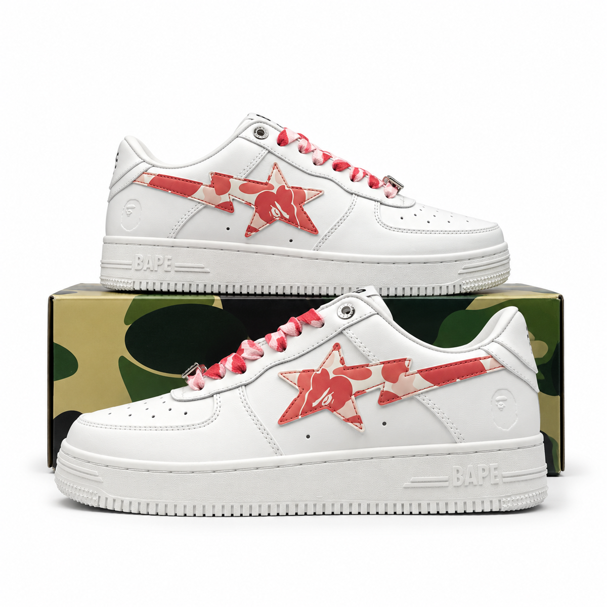 Sneaker BAPE APE STA Low White ABC Camo Pink