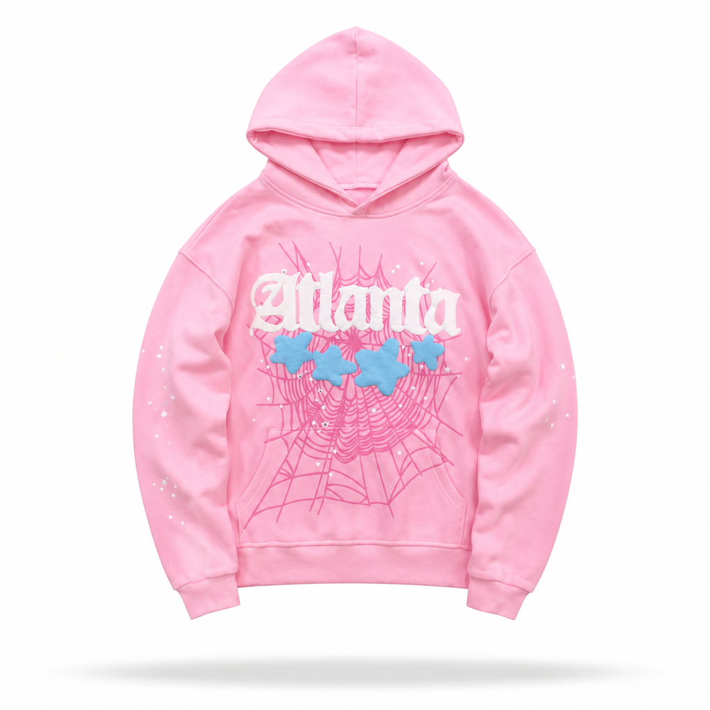 Sp5der Atlanta Web Pink Hoodie
