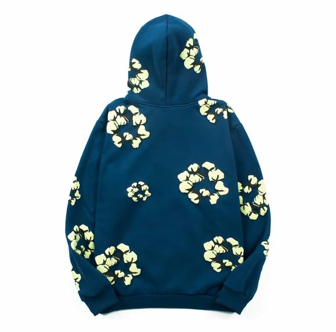 Cotton Bloom Hoodie – Blue