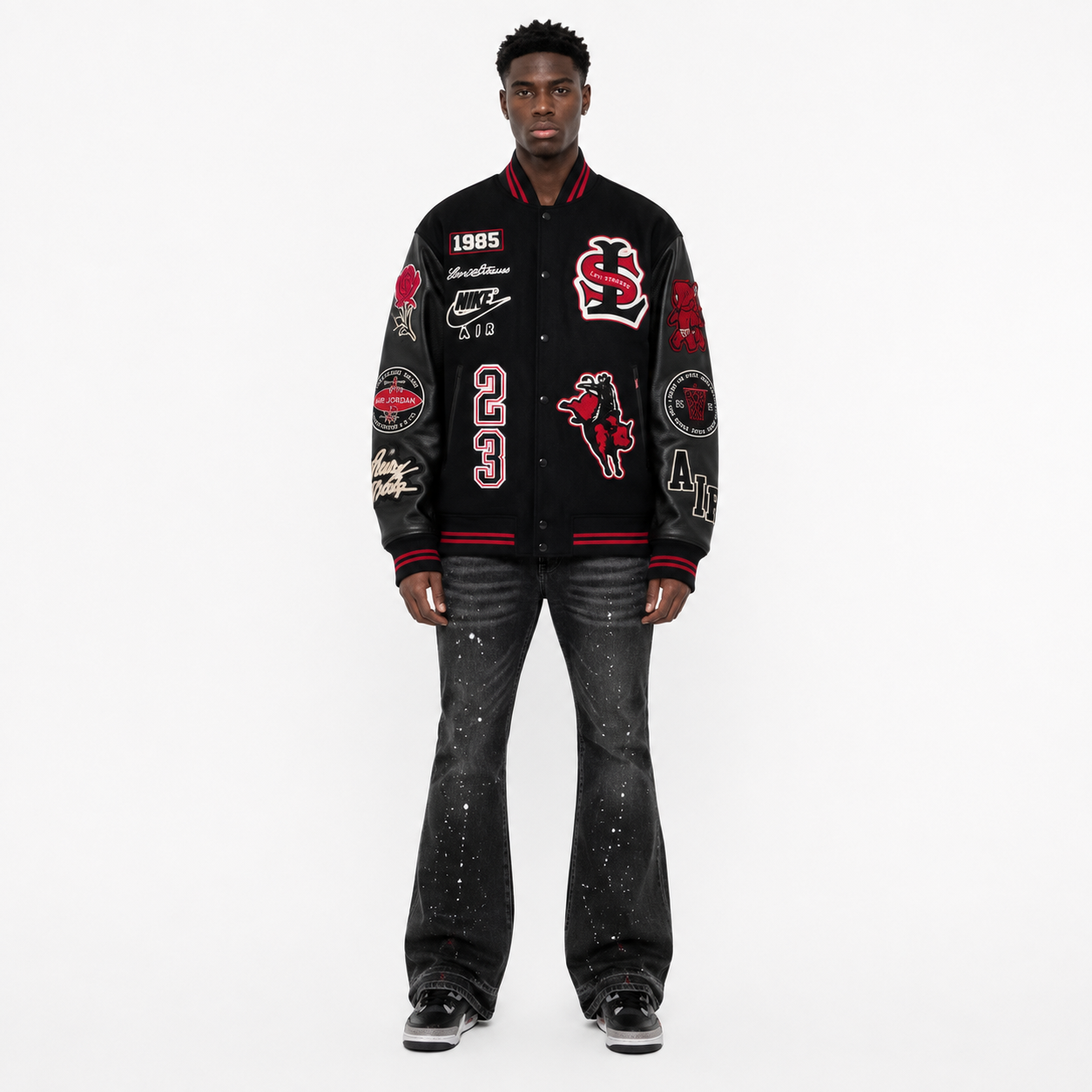 Chaqueta Nike Jordan x Levi's Varsity Negra