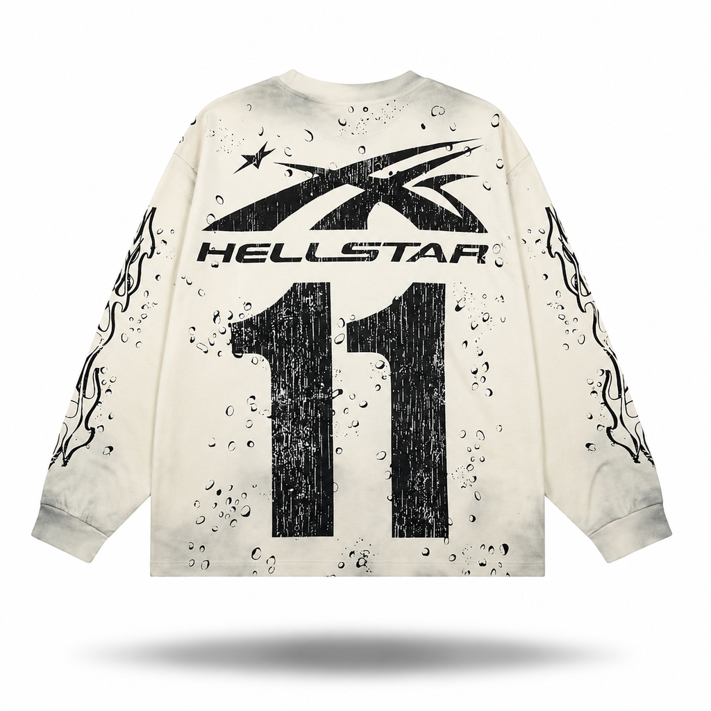Hellstar "Flight 11" Moto Long Sleeve Jersey — Cream