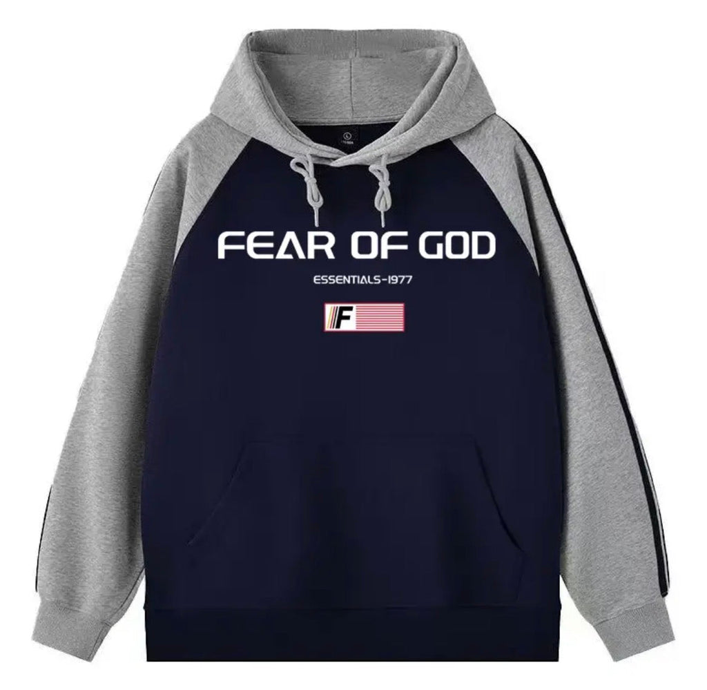 Fear of God Essentials Hoodie — Navy/Grey (Raglan) - Original