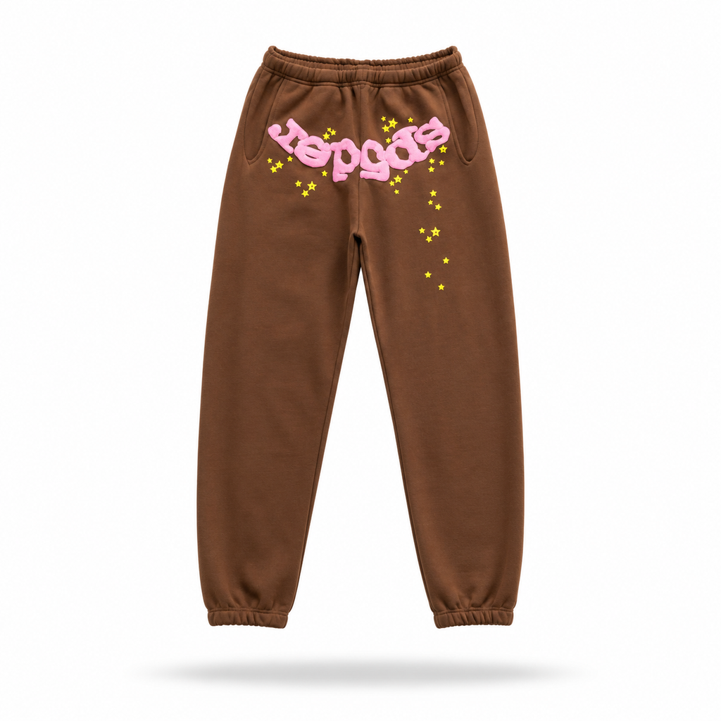 Sp5der Worldwide Sweatpants Brown / Pink