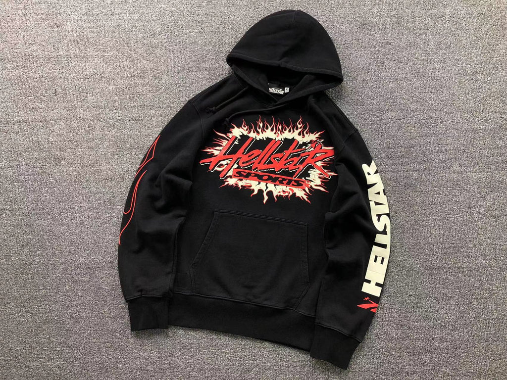 Hellstar Sports Flame Hoodie Black