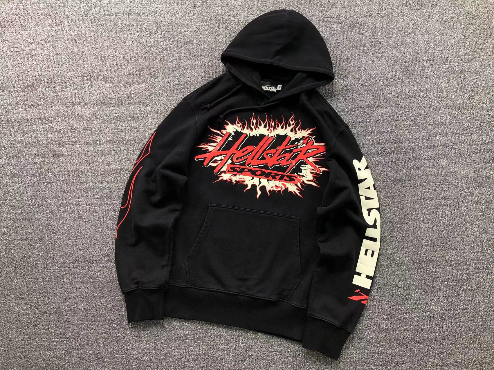 Hellstar Sports Flame Hoodie Black