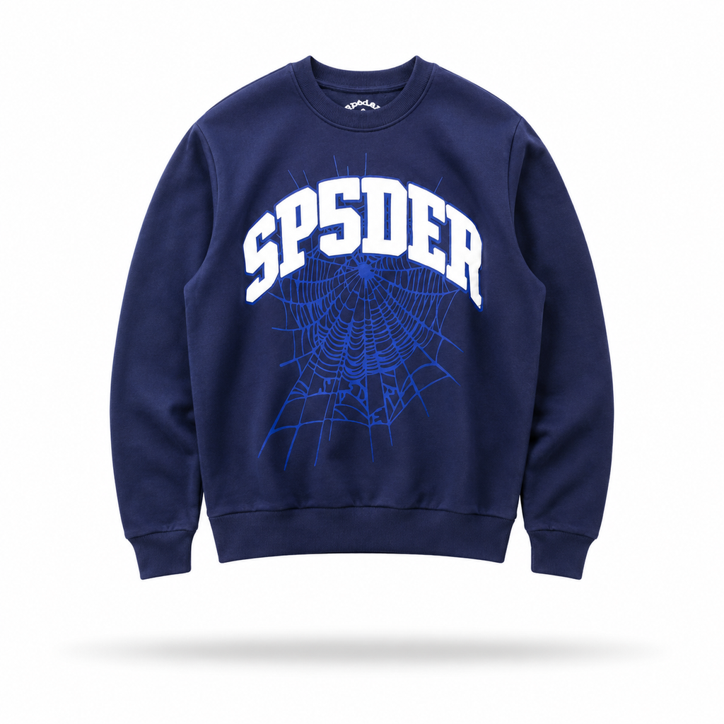 Sp5der Web Crewneck (Navy Blue/White)⁠