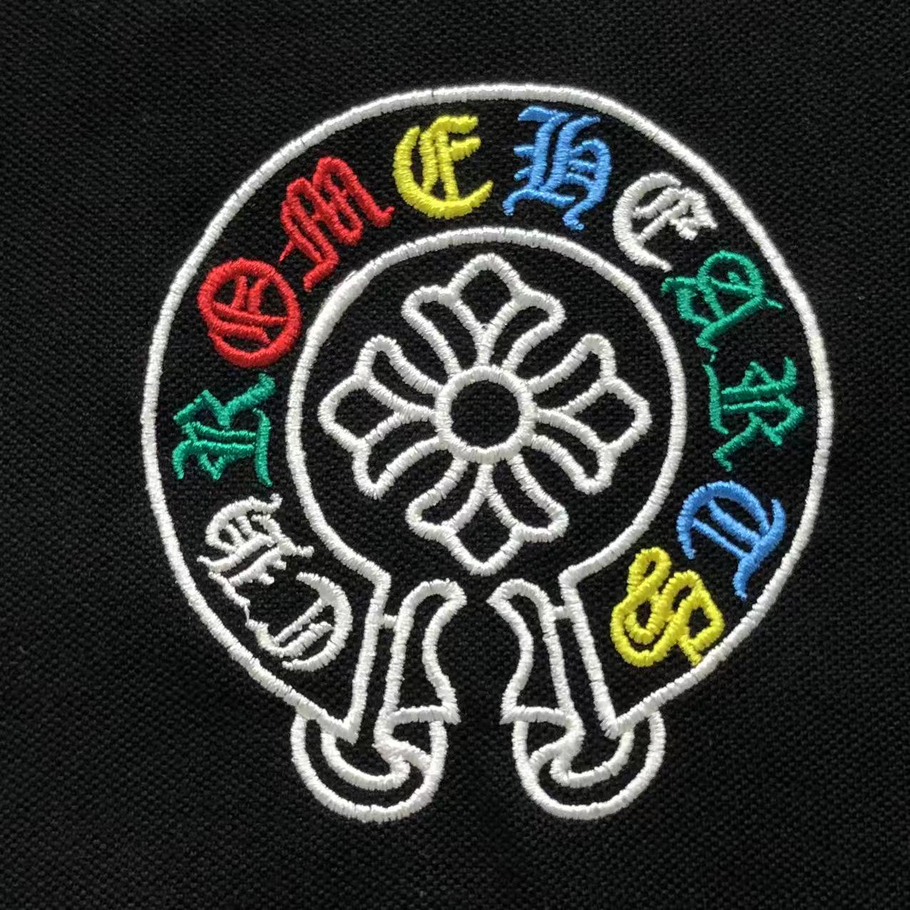 Chrome Hearts Multi Cross Horseshoe Polo Shirt Black