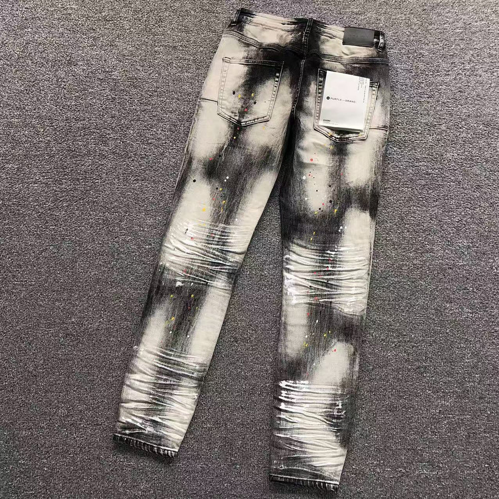 Purple Black Ice Wash Jeans
