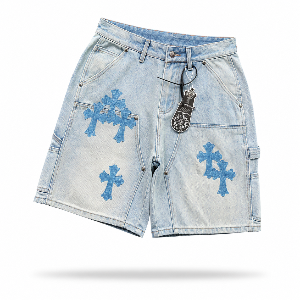 Chrome Hearts Multi Cross Carpenter Denim Shorts