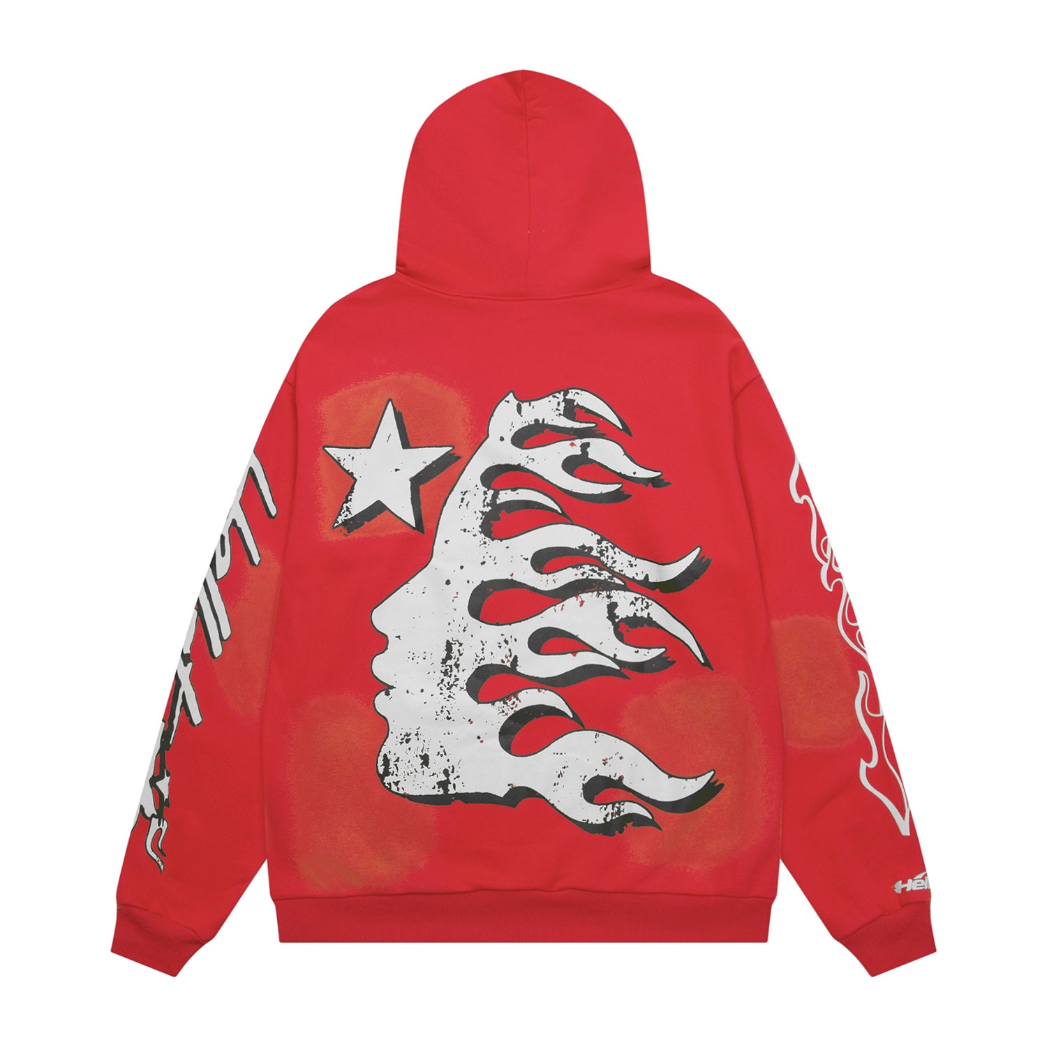 Hellstar "Records" Flame Oversized Hoodie – Red