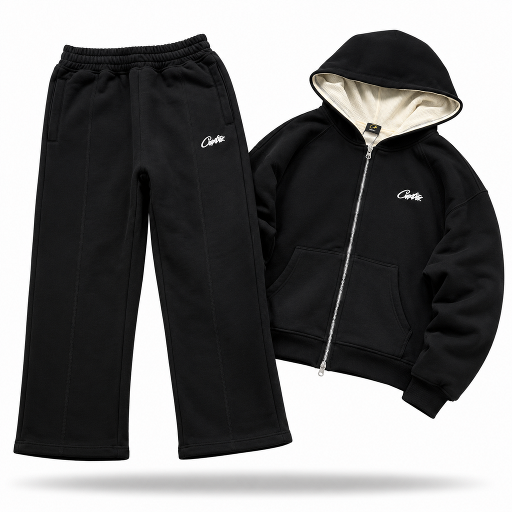 Corteiz Sherpa Zip Hoodie & Joggers Set