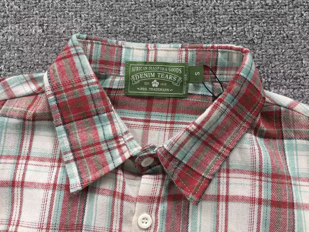 Denim Tears Cotton Wreath Pajama Shirt Red Plaid