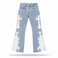 Chrome Hearts × Gallery Dept. – Side Cross Embroidered Wash Blue