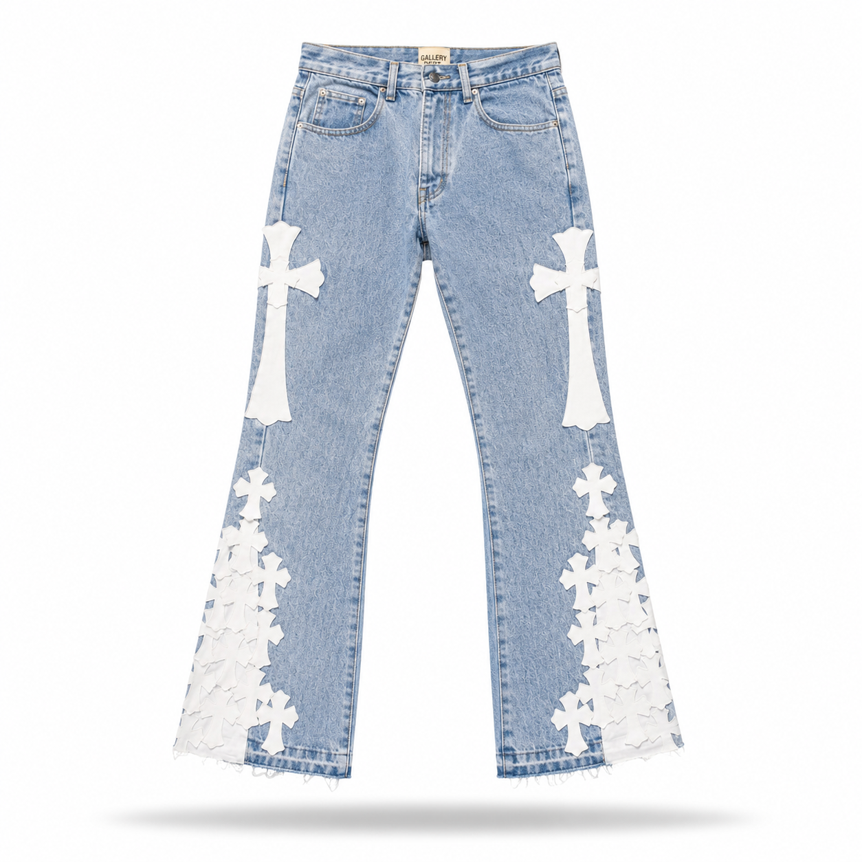 Chrome Hearts × Gallery Dept. – Side Cross Embroidered Wash Blue