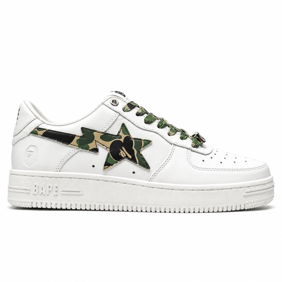 Sneaker BAPE Sta Low White ABC Camo Green