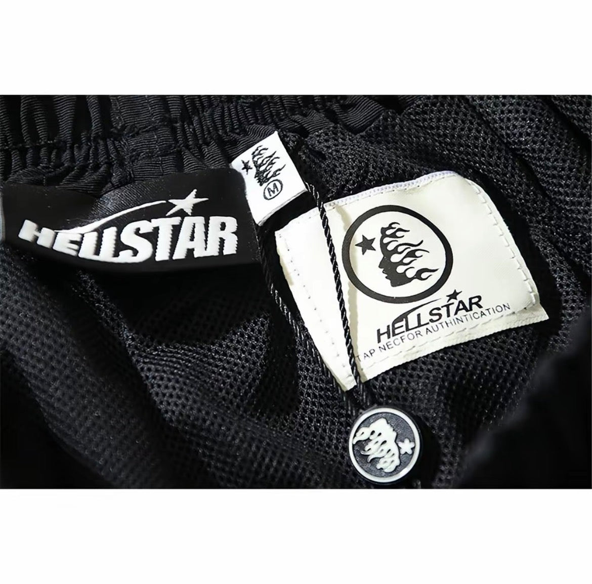 Hellstar Flame / Racing Logo Shorts Black