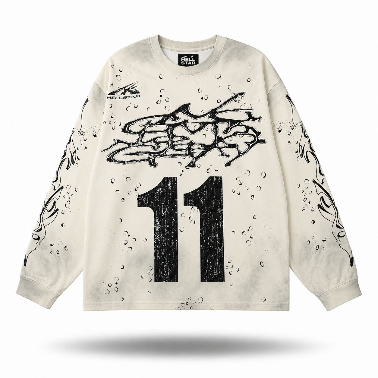 Hellstar "Flight 11" Moto Long Sleeve Jersey — Cream