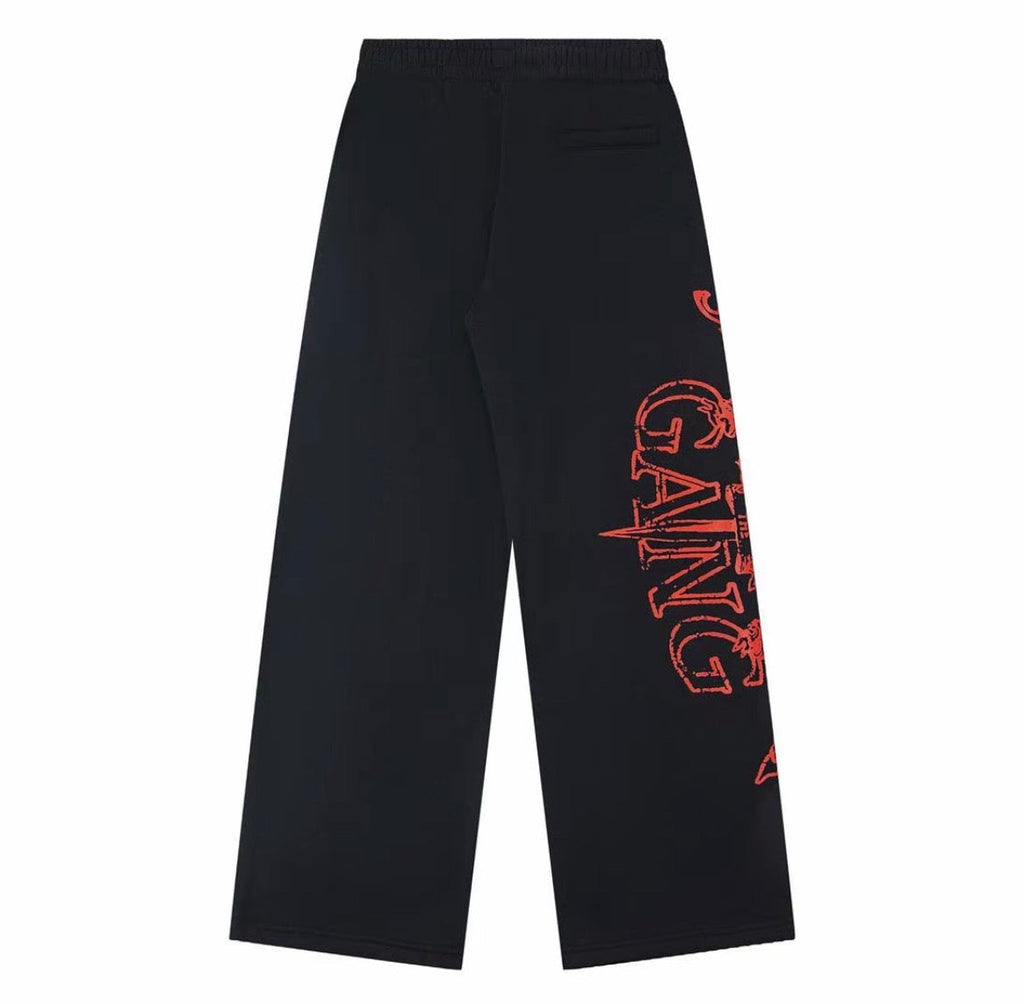 Corteiz Slaughter Track Pants – Black / Red
