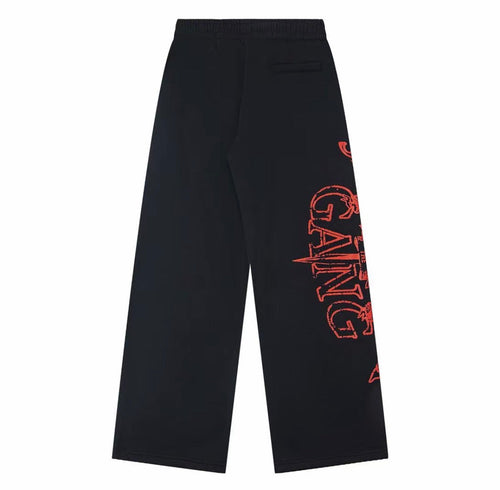Corteiz Slaughter Track Pants – Black / Red