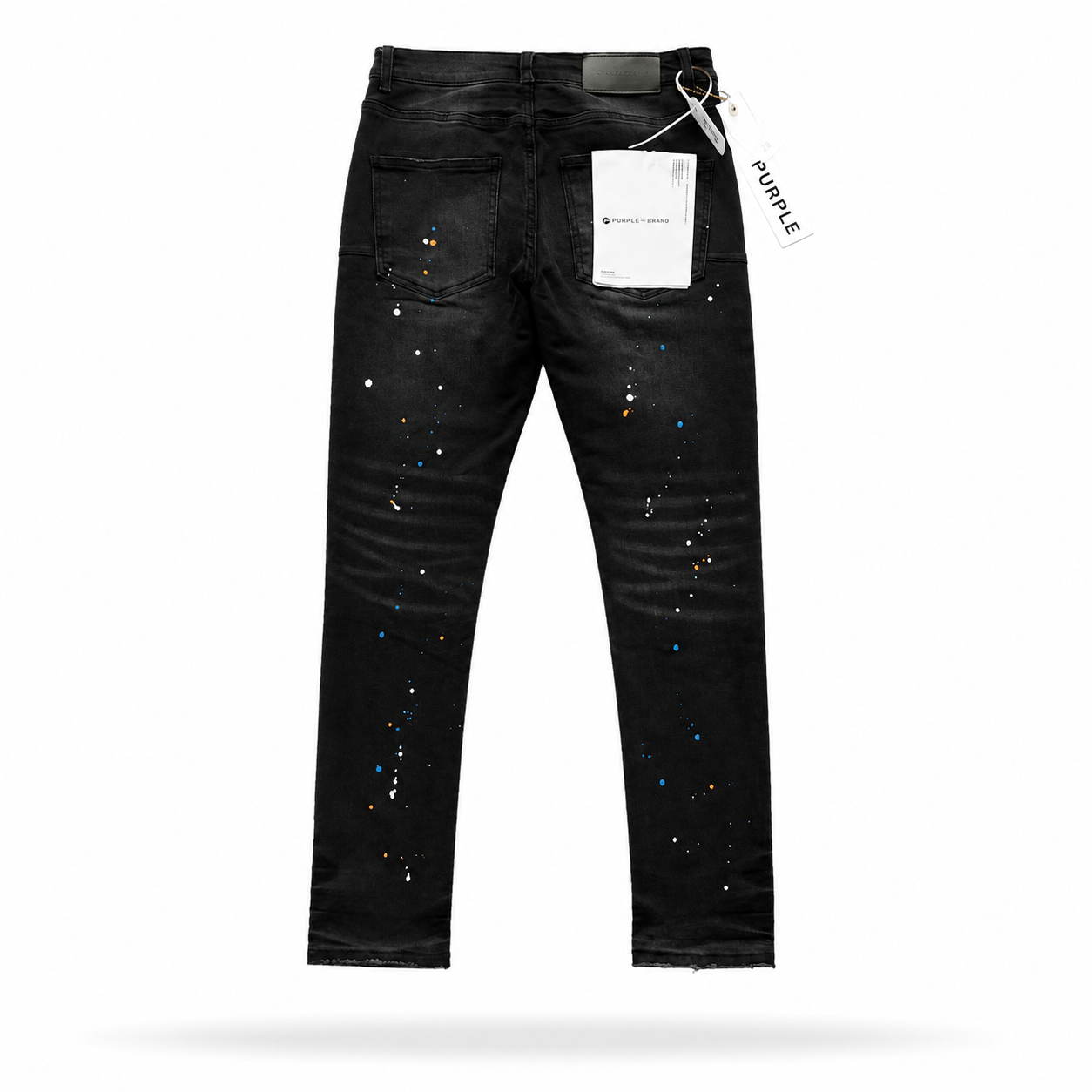 Purple Brand P001 Black Multi Paint Distressed Jeans