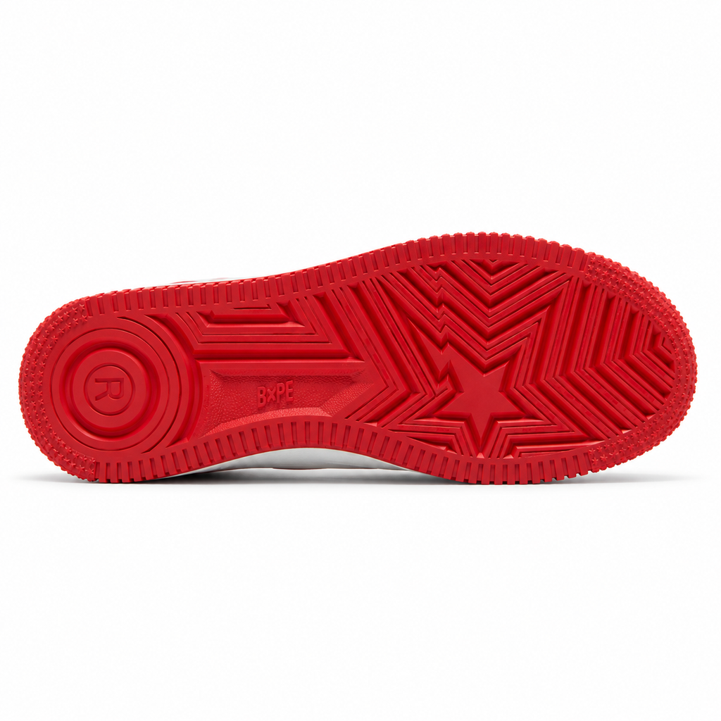 Sneaker BAPE APE Sta Charol Blanco Rojo