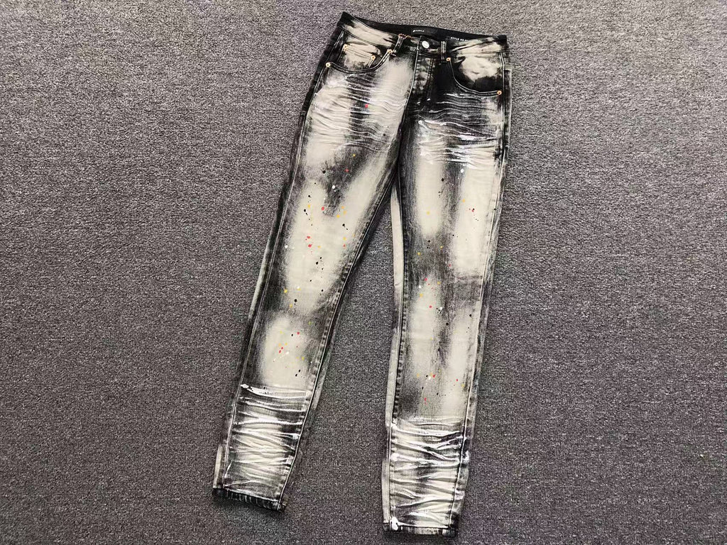 Purple Black Ice Wash Jeans