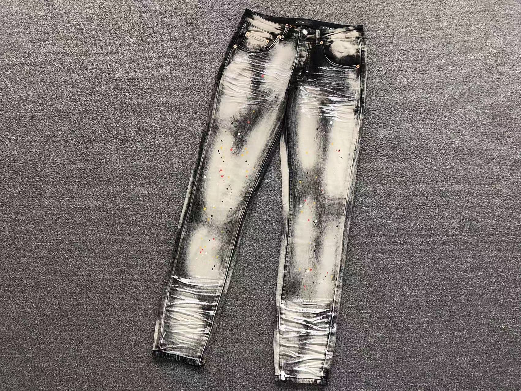 Purple Black Ice Wash Jeans