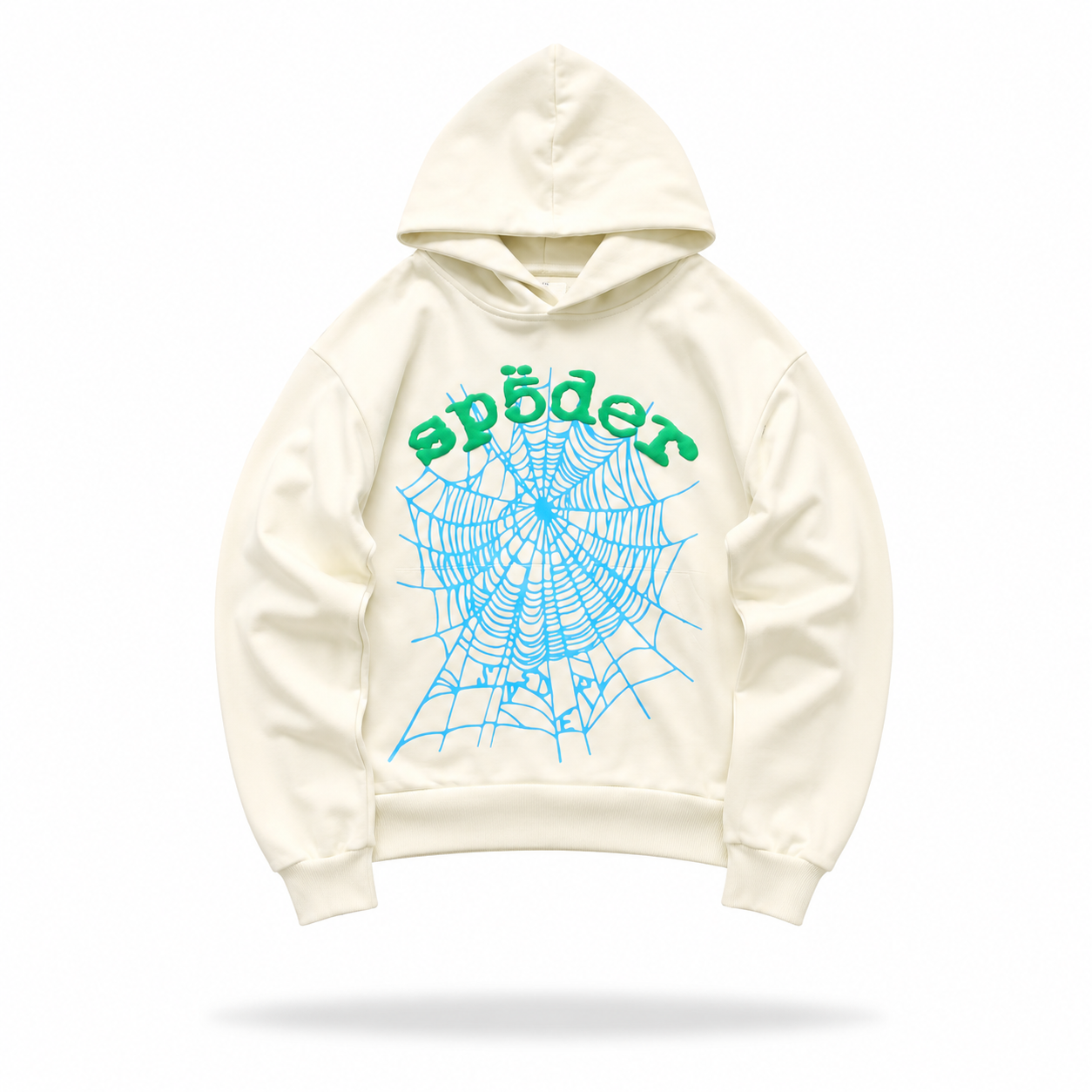 Sp5der Sky Web Hoodie 'Cream/Blue/Green'