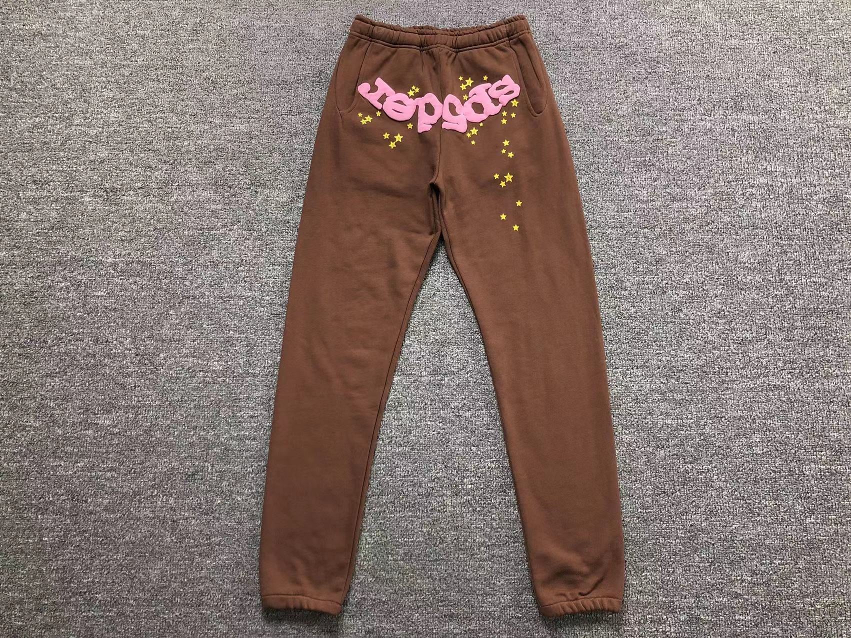 Sp5der Worldwide Sweatpants Brown / Pink